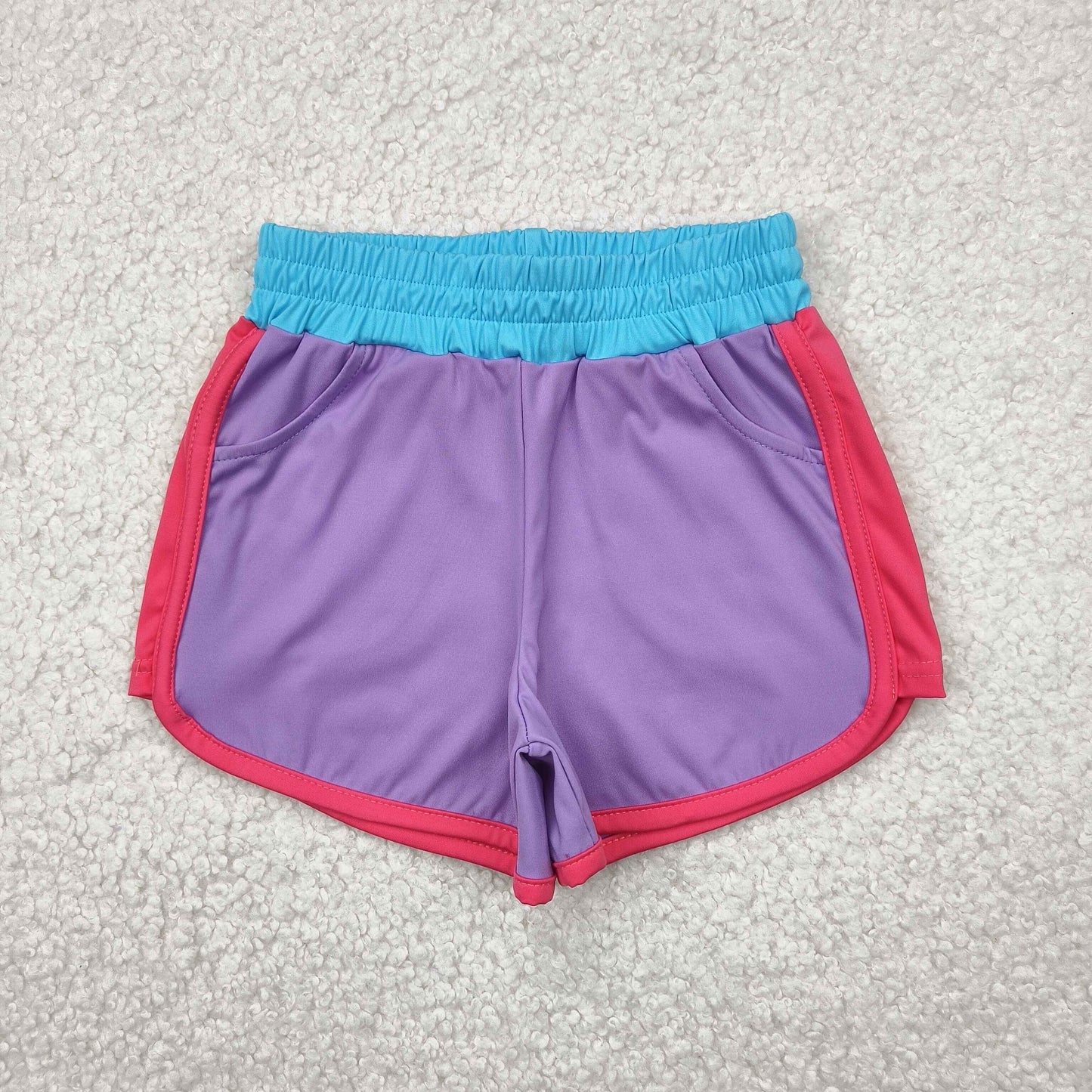SS0555 Baby Girls Lavender Pockets Yoga Shorts Bottoms 4.23