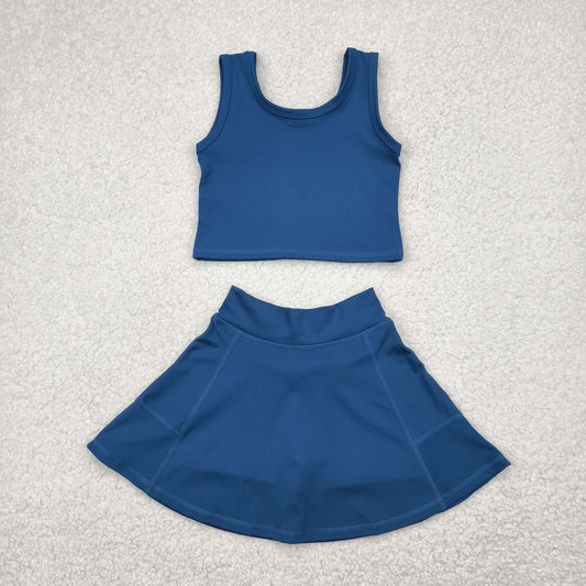 GSD1986 Baby Girls Dark Blue Vest Top Sports Skorts Clothes Set 4.23