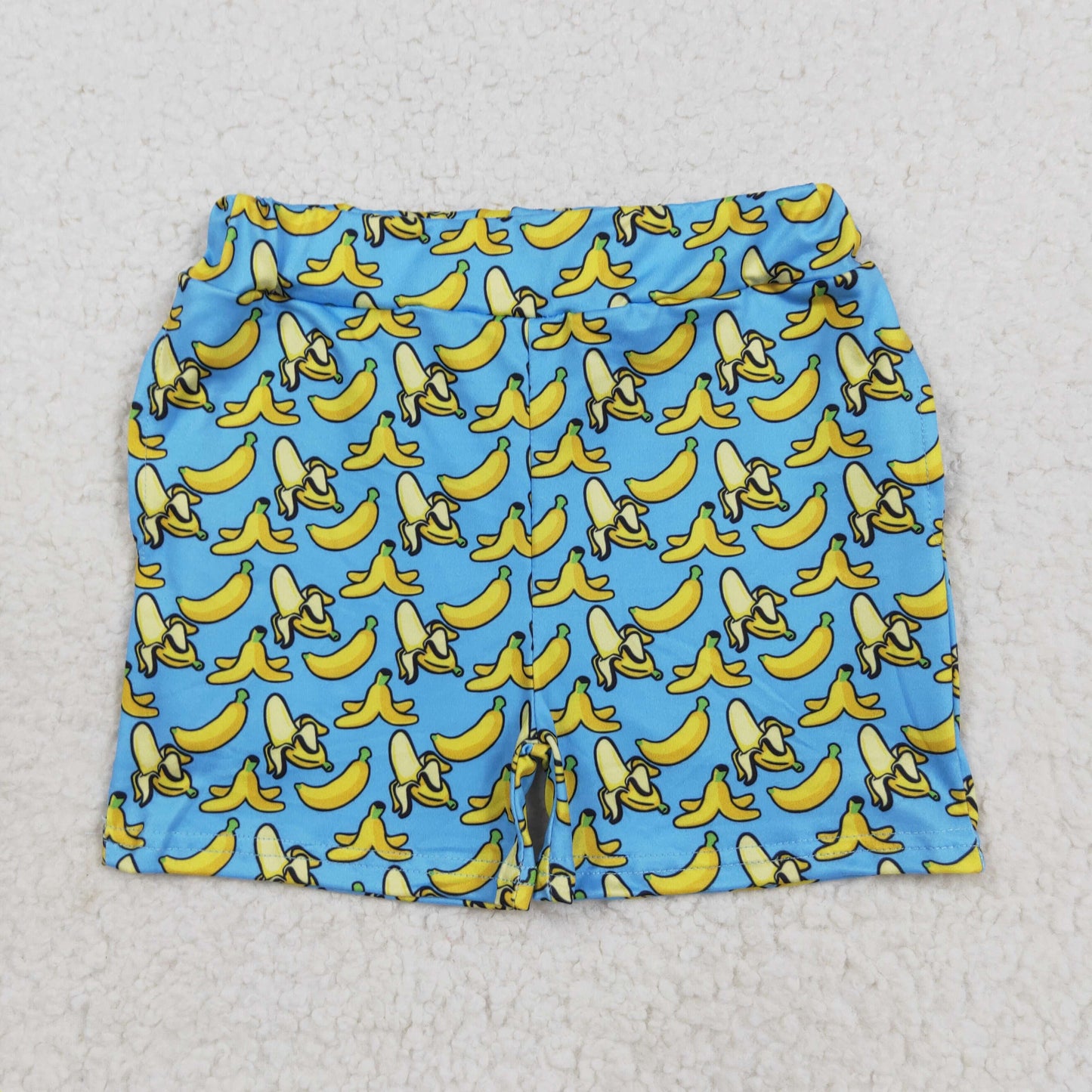 SS0634 Baby Girls Blue Bananas Plaid Summer Shorts Bottom 8.11