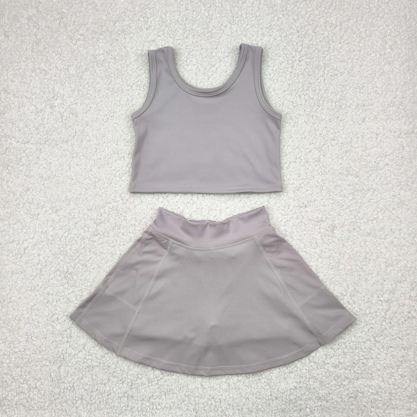 GSD1983 Baby Girls Grey Vest Top Sports Skorts Clothes Set 4.22