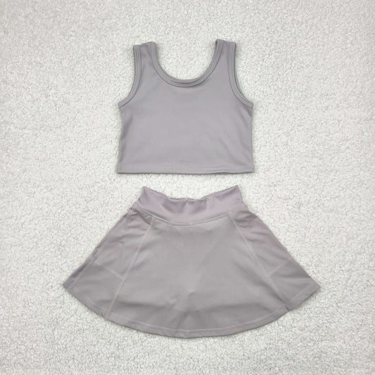 GSD1983 Baby Girls Grey Vest Top Sports Skorts Clothes Set 4.22