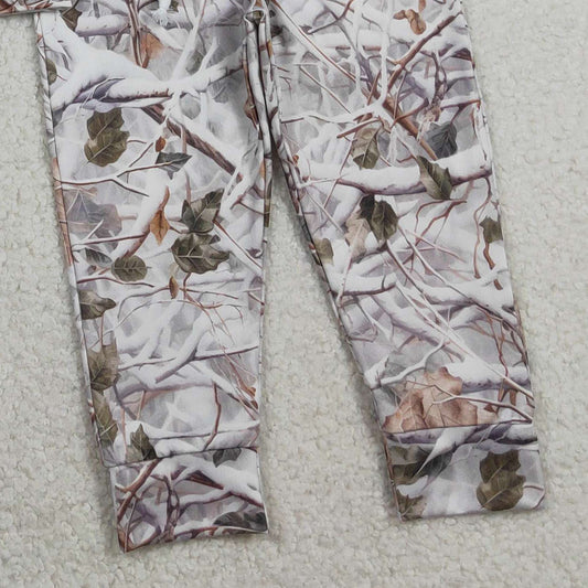 RTS BLP1400 Baby Boys Winter Clothes Baby Boys Southern Leaves Camo Pockets Hoodie Jogger Clothes Sets