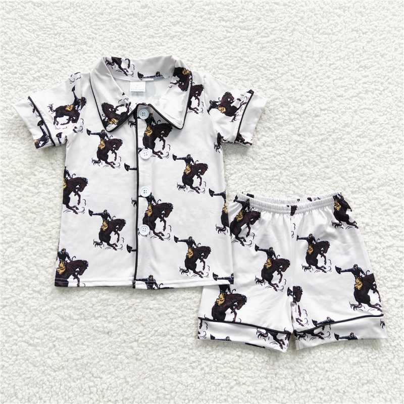 RTS BSSO0277 Baby Girls Western Rodeo Shorts Pajamas