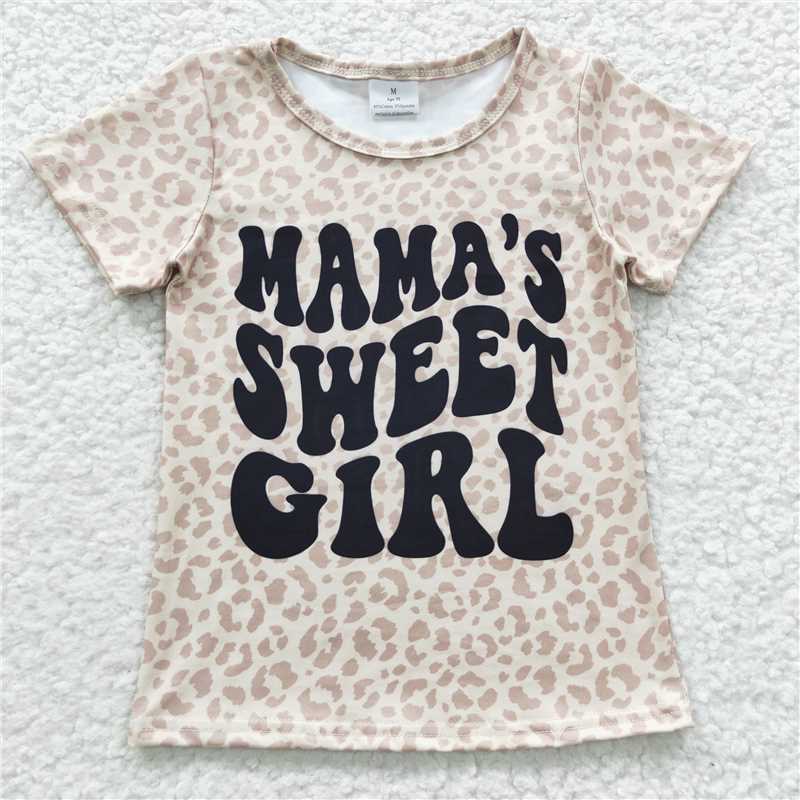 GT0185 Baby Girls Mama's Sweet Girl Short Sleeve Shirts Tops
