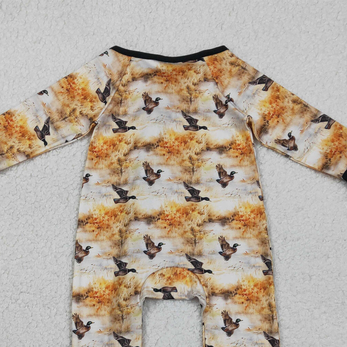 RTS LR2986 Baby Boys Ducks Hunting Two Way Zipper Convertible Rompers