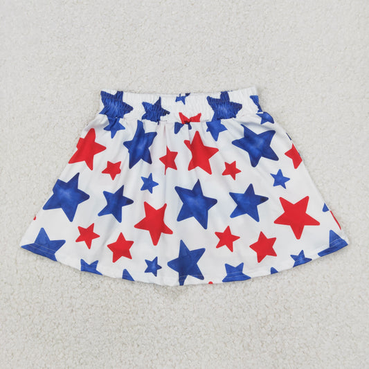 GLK0055 Baby Girls Summer 4th Of July Stars Skort Bottom