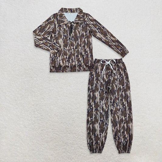 Sibling Adult Women Southern Camo Zipper Pullovers Yoga Active Pockets Jogger Clothes Sets C11.25