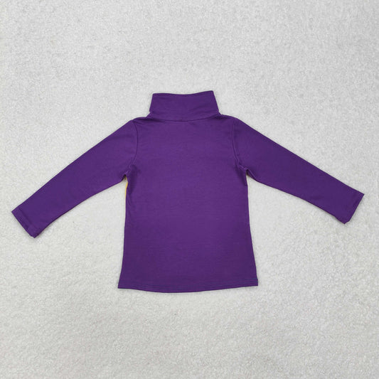 BT1130 Baby Boys Mardi Gras Purple Zip Tee Shirts Tops