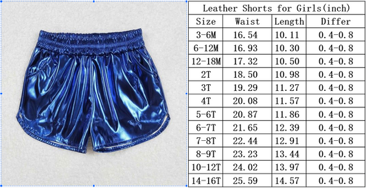 Sibling Baby Girls Pocket Leather Elastic Bottom Shorts
