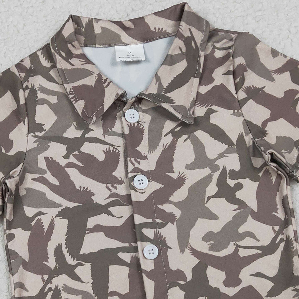 RTS BT1562 Baby Boys Top Baby Boys Southern Ducks Camo Hunting Button Shirts Top
