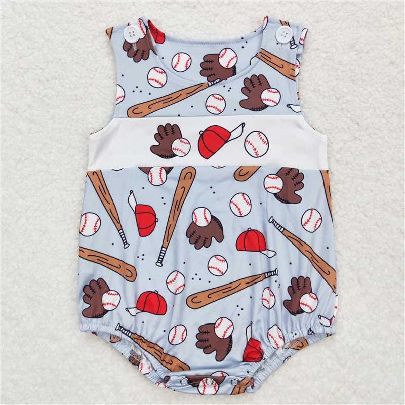 RTS SR1235 Baby Boys Romper Baby Boys Baseball Sleeveless Summer Spring Rompers