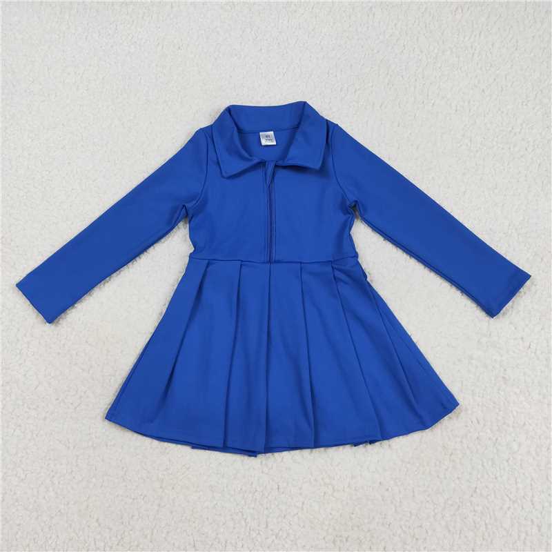 Sibling 8 Colors Baby Girls Long Sleeves Zipper Yoga Knee Length Dresses 8.7