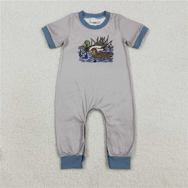 RTS SR3682 Baby Boys Romper Baby Boys Ducks Hunting Footie Rompers