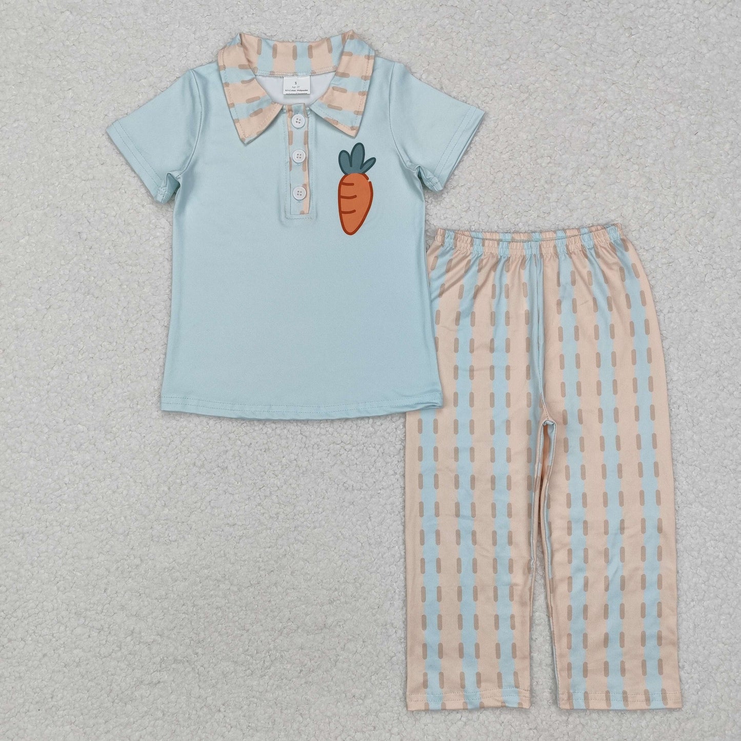 BSPO0528 Baby Boys Easter Carrot Pullover Top Pants Clothes Set