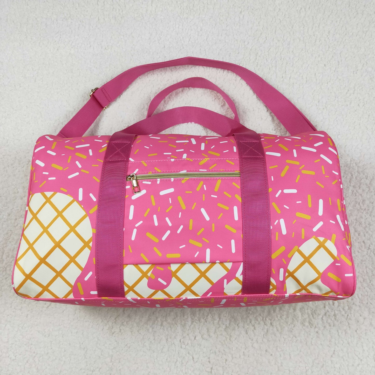 Sibling Pink Ice Cream Drip Zipper Gym Bags Lunch Box 5.24