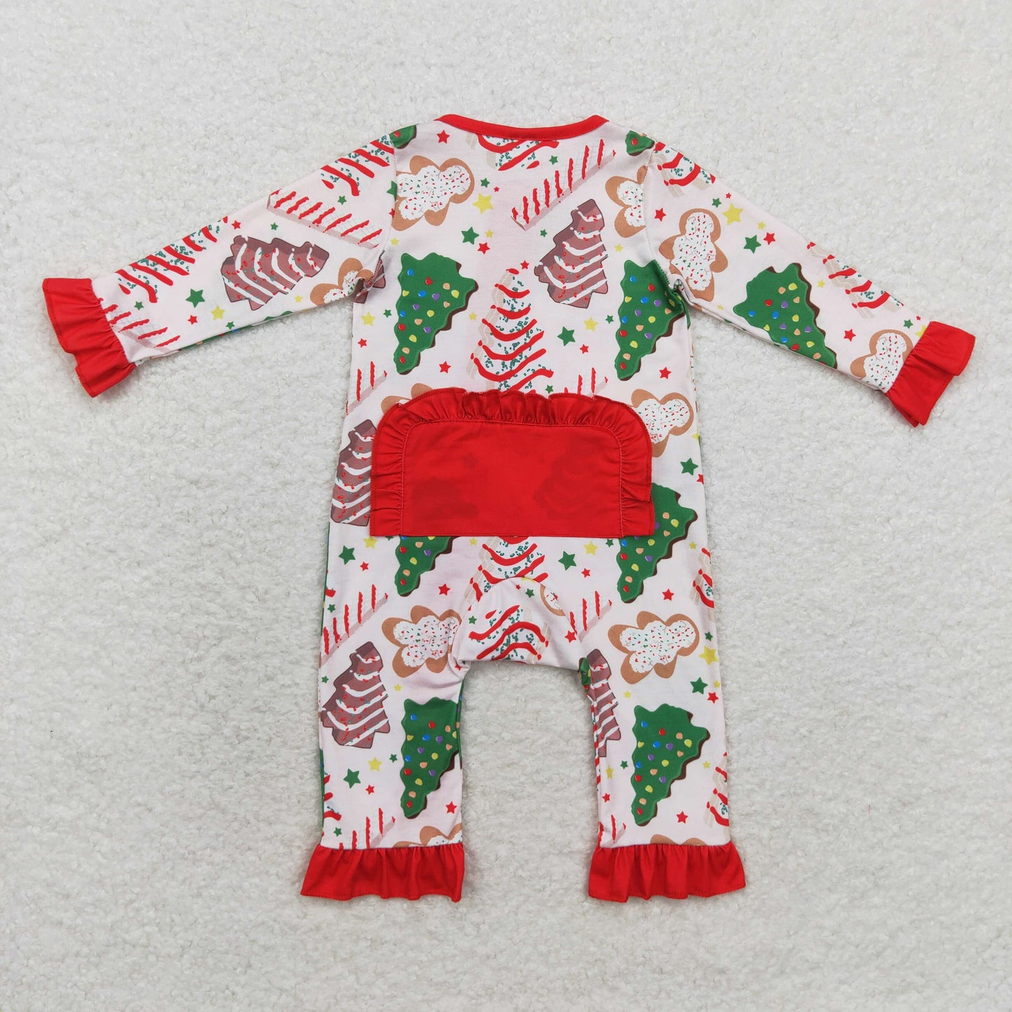 LR1150 Bamboo LR1150 Bamboo Christmas Tree cookies Gingerbread Lace zipper long sleeve onesie
