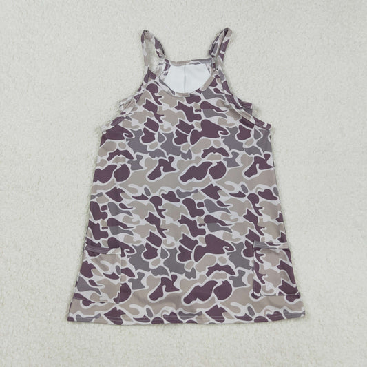 GSD2719 Baby Girls Strap Gray Camo Pockets Yoga Dress C8.29