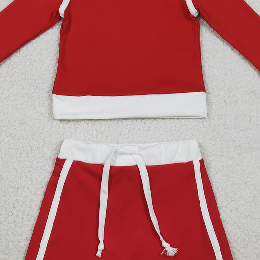RTS GLD1482 Baby Girls Red Long Sleeve Top Skirts Shorts Yoga Active Clothes Sets