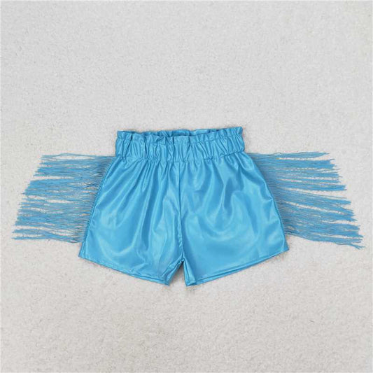 Baby Girls Tassels Fashion Sibling Sister Pleather Shorts