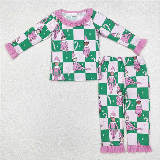 Sibling Girls Boys Christmas Shelf Bamboo Rompers Pajamas Outfits Sets