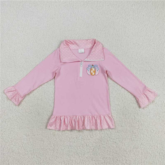 Sibling Embroidery Pumpkins Baby Girls Boys Zipper Fall Pullover Tops C8.27