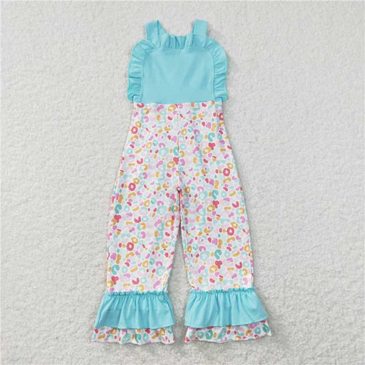 Baby Girls Leopard Flowers Straps Ruffle Pants Summer Spring Jumpsuits