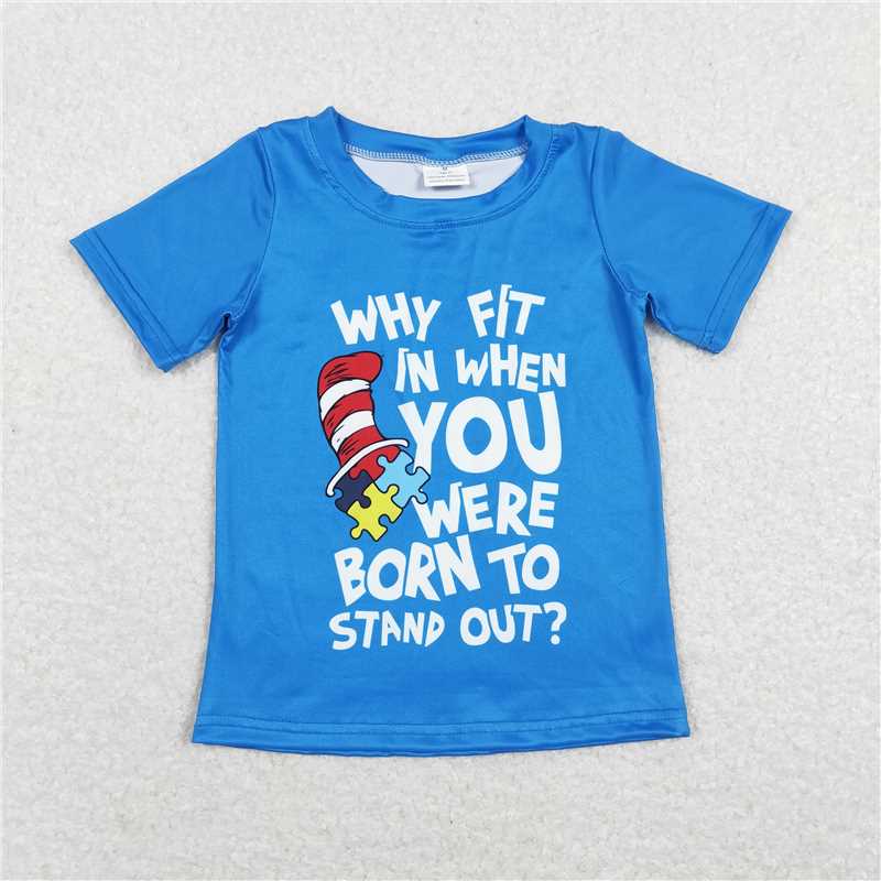 RTS BT0479 Baby Boys Top Baby Boys Dr Reading Blue Short Sleeve Tee Shirts Tops