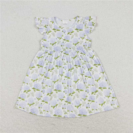 Baby Girls Blue Flowers Sibling Sister Dresses Clothes Sets