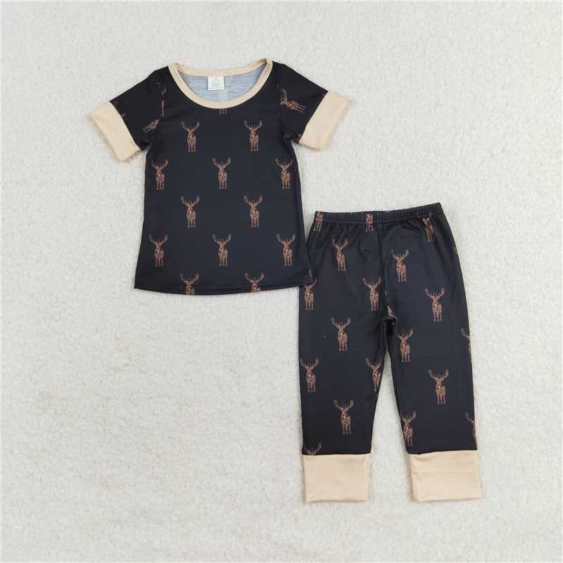 RTS BSPO0440 Kids Summer Top With Long Pants Baby Boys Camo Deers Shirt Pants Pajamas Clothes Sets