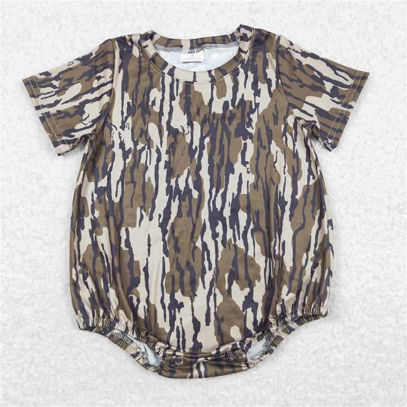 RTS SR1253 Baby Boys Romper Baby Boys Camo Branches Short Sleeve Rompers