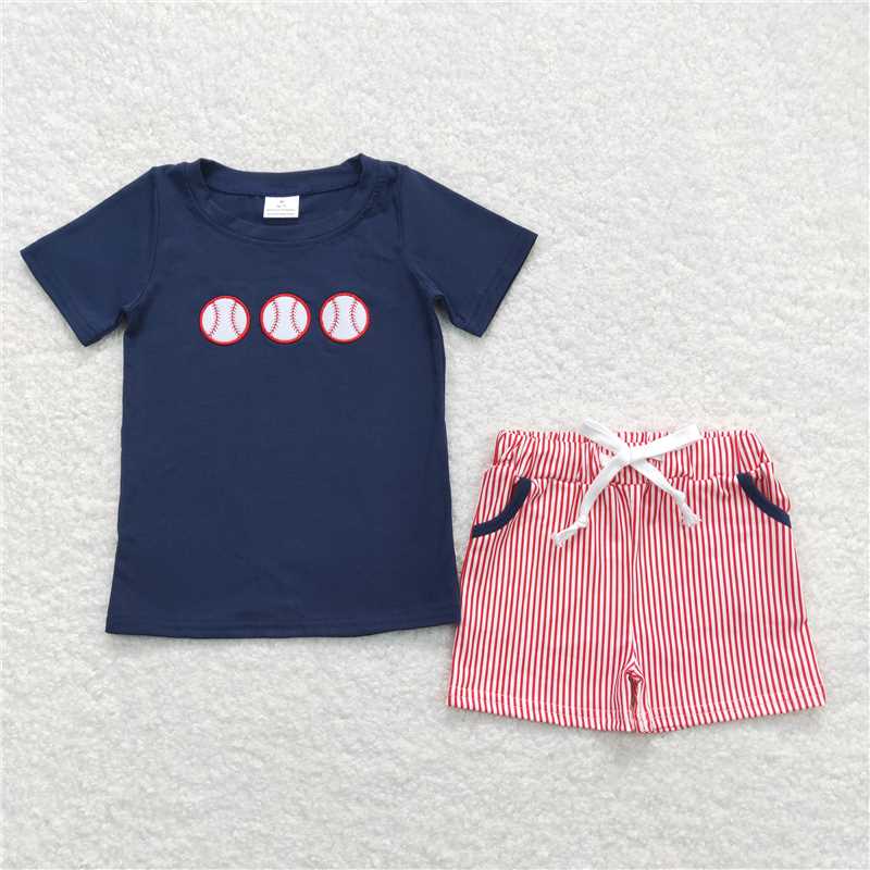 RTS BSSO0351 Baby Boys Baseball Sleeveless Shirts Tops Shorts Outfits Clothes Sets