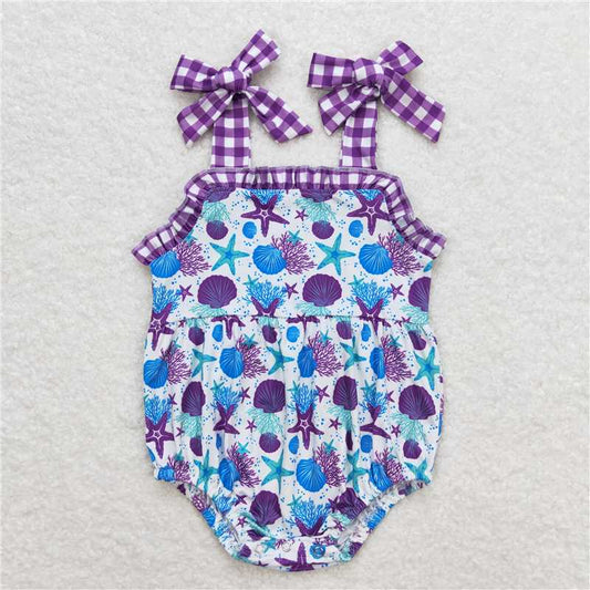 Baby Girls Straps Purple Starfish Sister Sibling Designs Clothes Sets