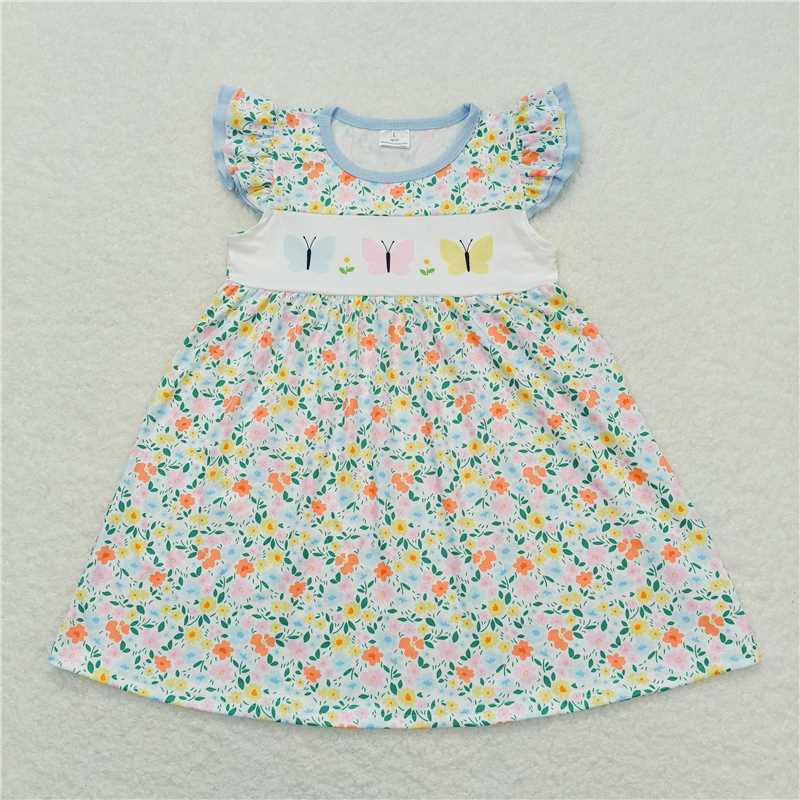 Baby Girls Floral Butterfly Sibling Sister Dress Romper Clothes Sets