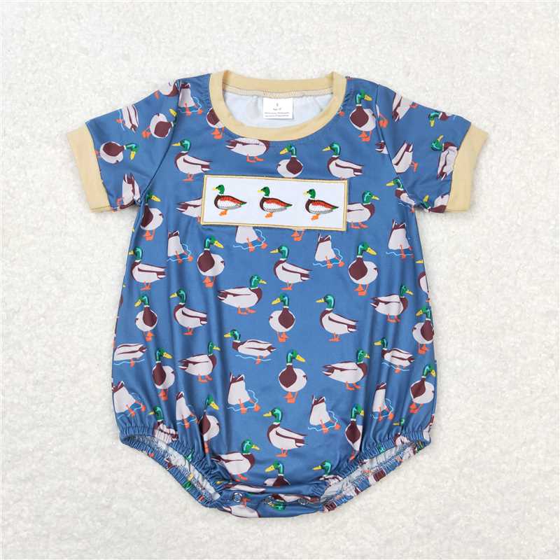 RTS SR1134 Baby Boys Romper Baby Infant Boys Duck Short Sleeve Rompers