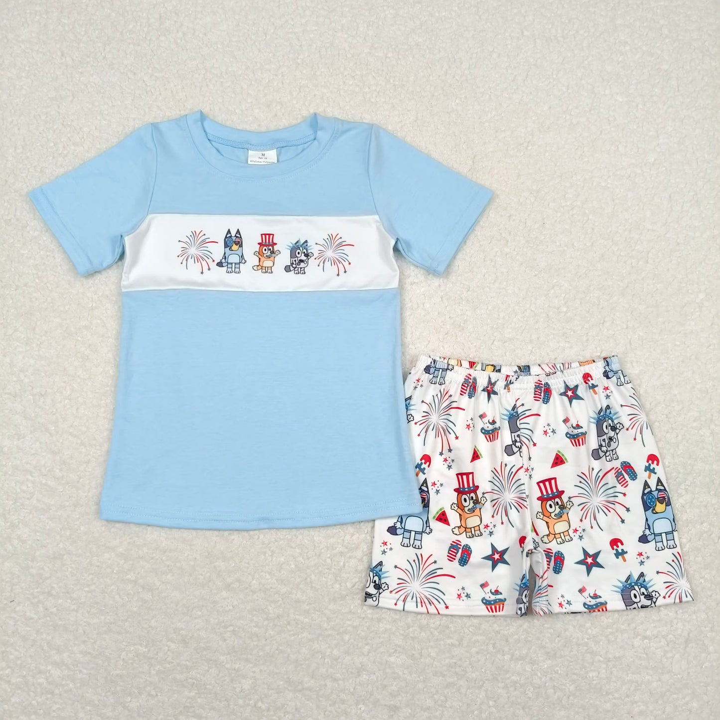 Baby Girls 4th Of July Dog Sibling Dresses Sets
