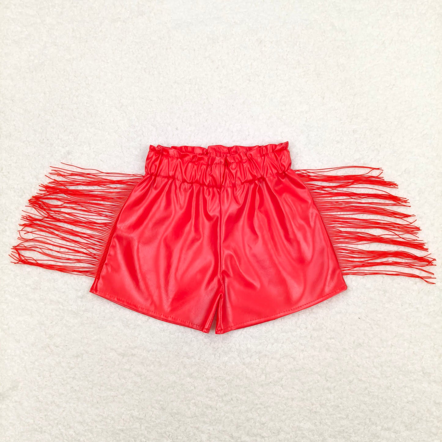 Baby Girls Tassels Fashion Sibling Sister Pleather Shorts