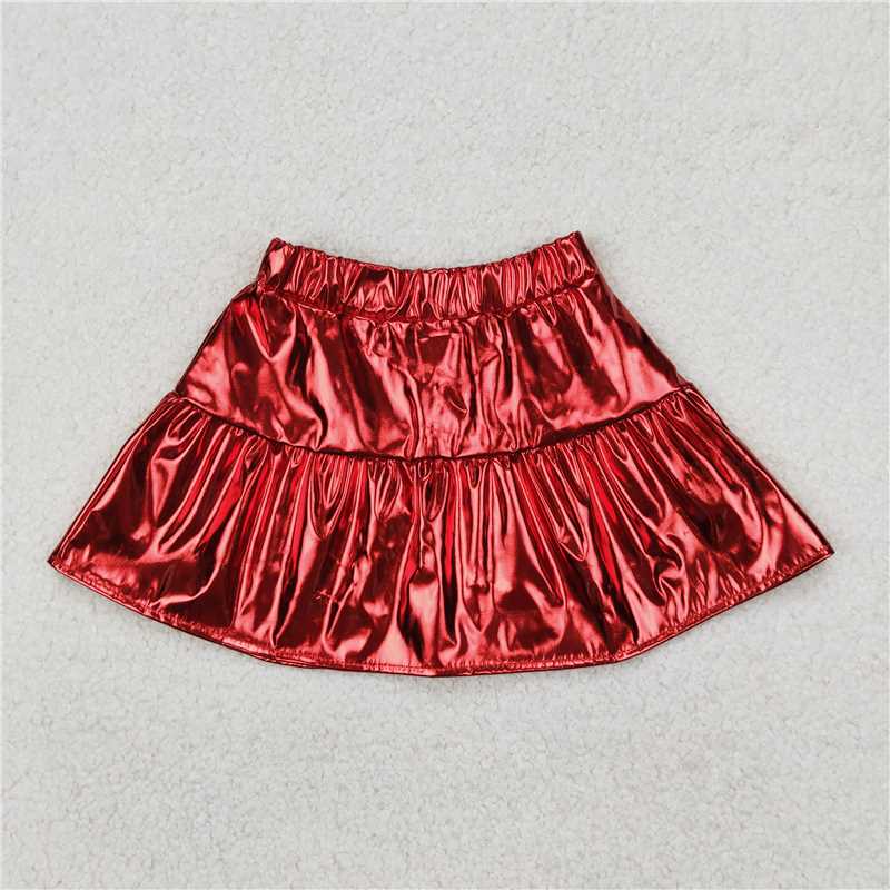 3 Colors Sibling Baby Girls Leather Metallic Skirts Bottoms 4.15