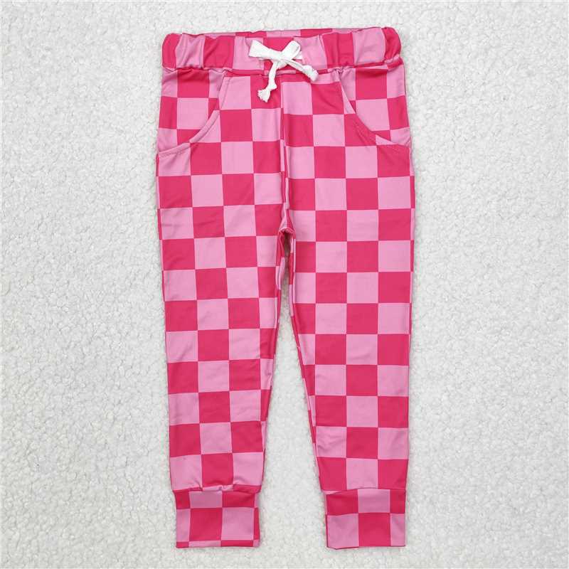 Sibling Baby Girls Checkered Jogger Pocket Pants