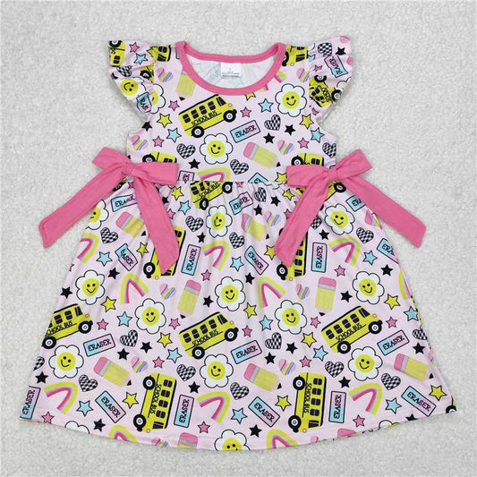 Sibling Baby Girls Bus Back To School Sets Dresses