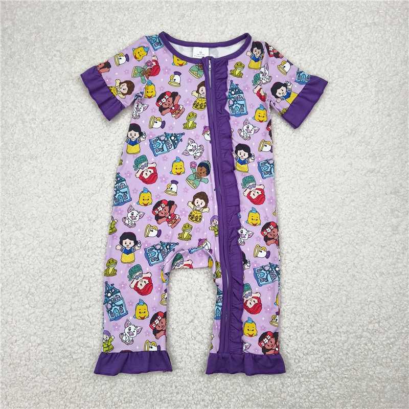 RTS SR2870 Baby Infant Girls Zip Rompers Soft Comfortable Cotton Outfit for Little