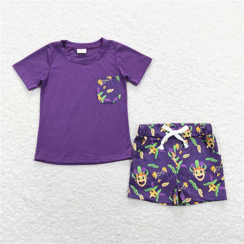 RTS BSSO0467 Baby Boys Mardi Gras Shirts Shorts Clothes Sets