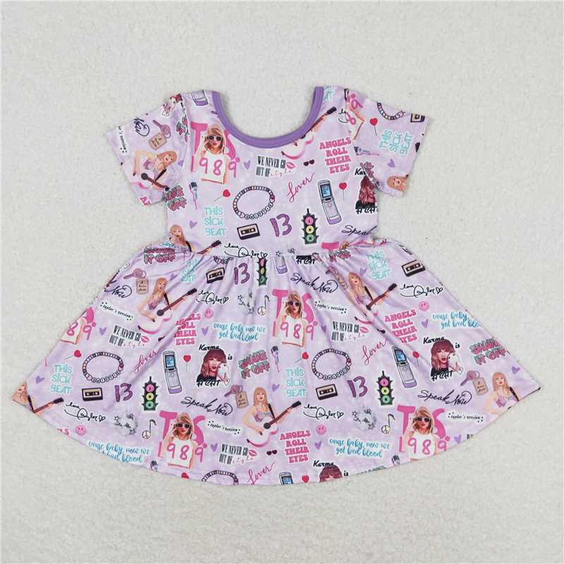 Baby Girls Pop Singer Sibling Sister Knee Length Dresses