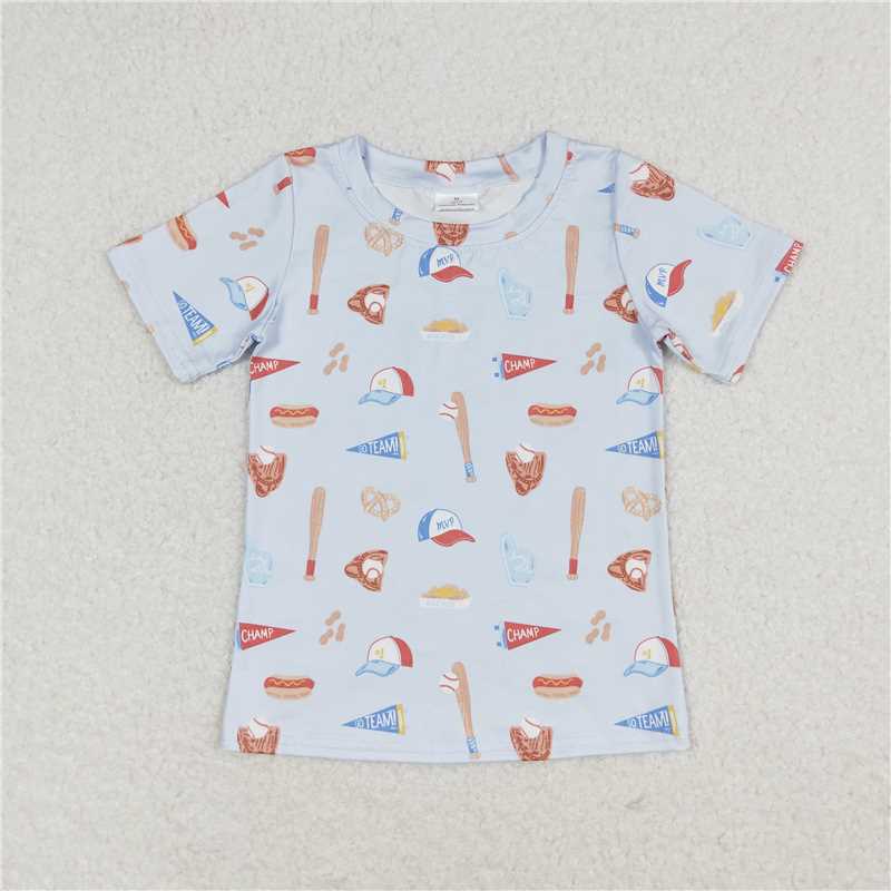 RTS BT0665 Baby Boys Top Baby Boys Summer Baseball Short Sleeve Tee Shirts Tops
