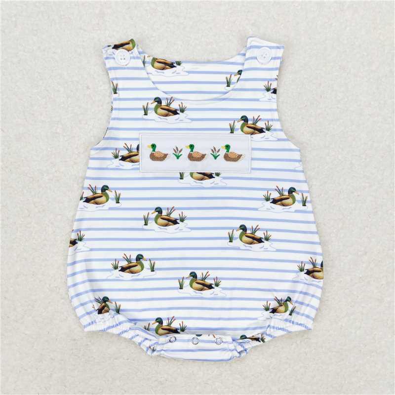 RTS SR1583 Baby Boys Romper Baby Boys Summer Ducks Sleeveless Rompers