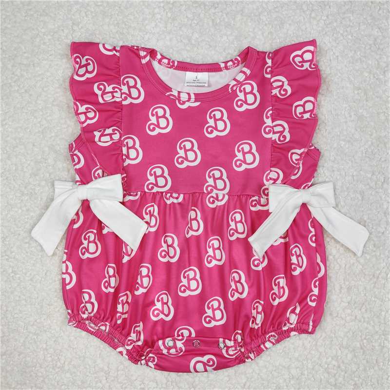 RTS SR2567 Baby Doll Ruffle Rompers for Girls Infant Bows Outfit Soft Cotton Clothing for Newborns Baby Girl's Clothing