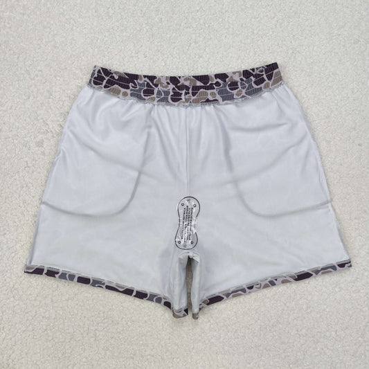 S0323 Adult Man Grey Camo Bottom Trunk Shorts Swimwear