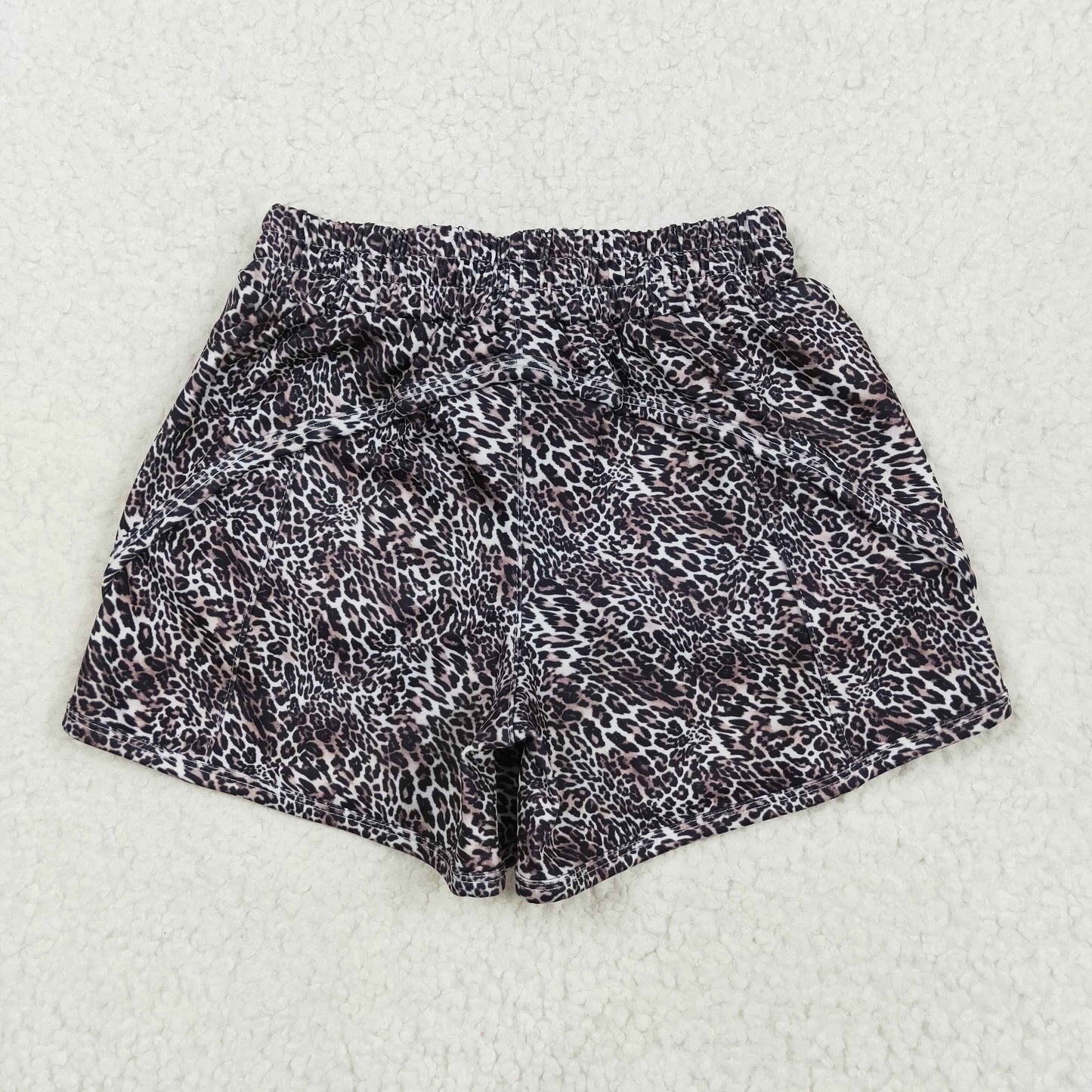 SS0480 Baby Girls Brown Leopard Yoga Shorts Bottoms 5.14
