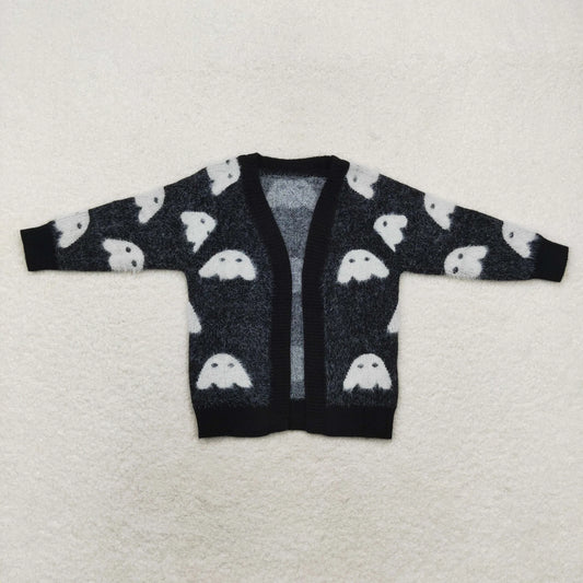 GT0649 Baby Girls Halloween Black Ghost Long Sleeve Sweaters Cardigans 7.1