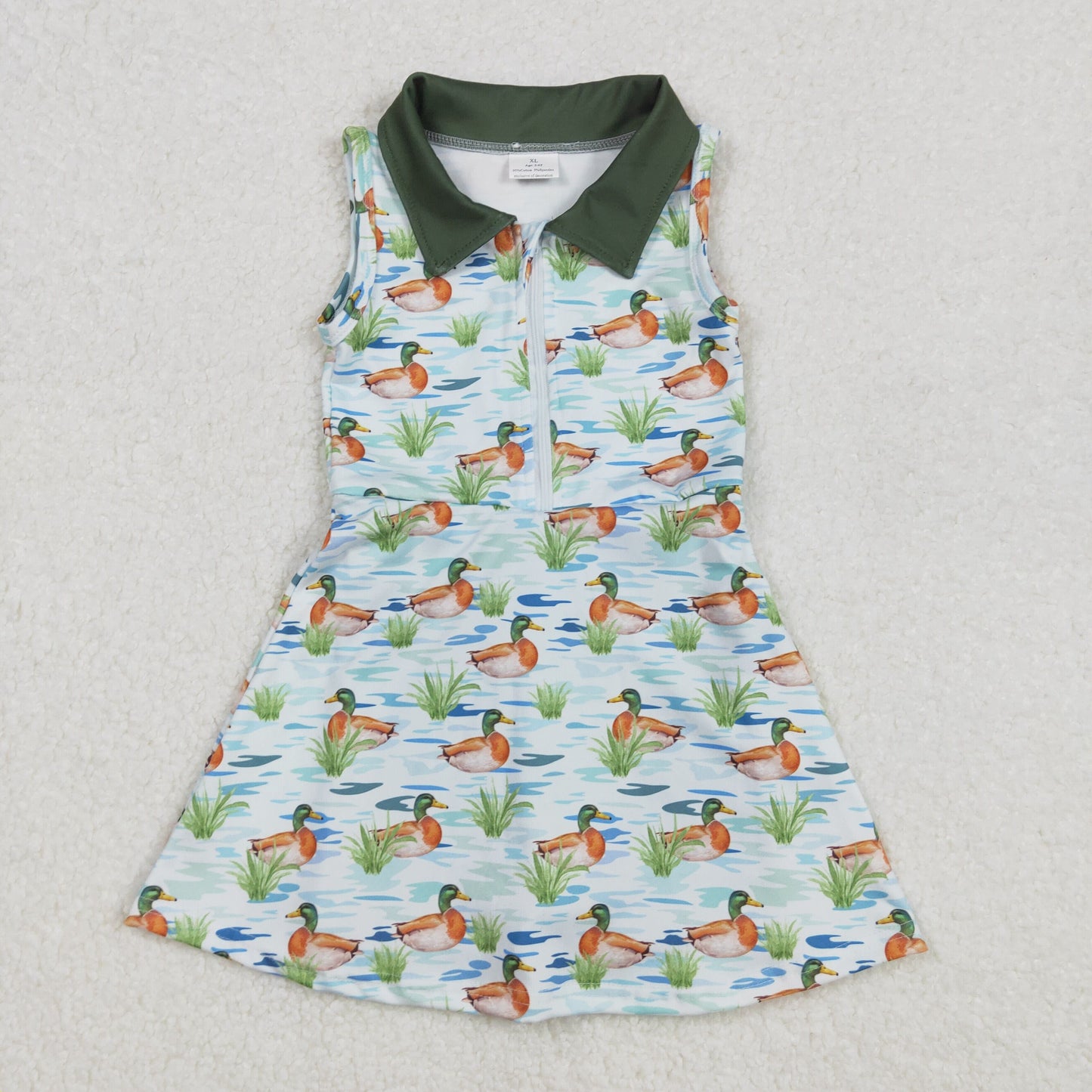 GSD1835 Baby Girls Mallard Ducks Athletic Shorts Dress