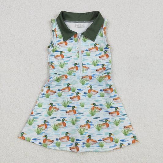 GSD1835 Baby Girls Mallard Ducks Athletic Shorts Dress